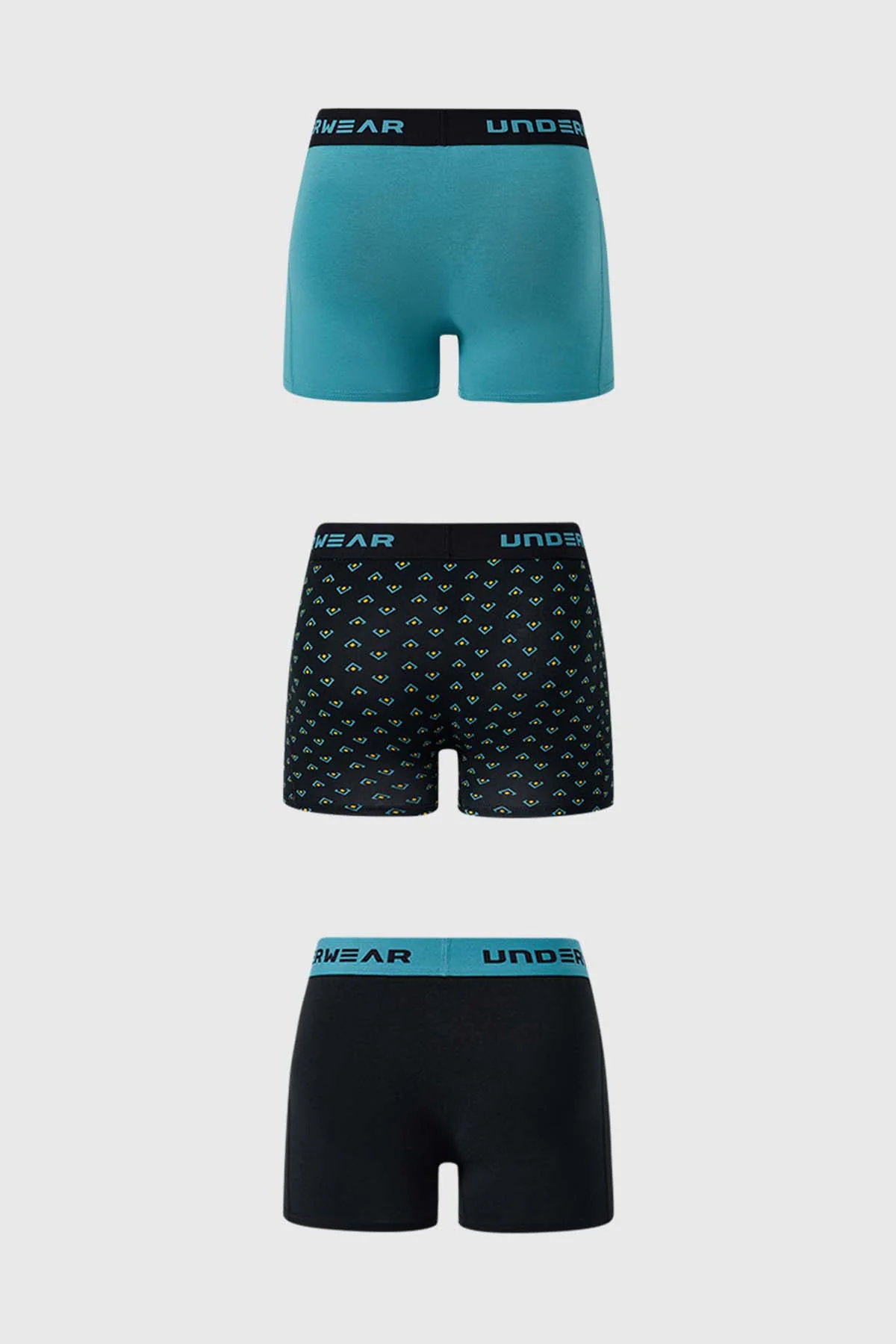 Boxer Hombre Tripack Liso Turquesa - Image 2