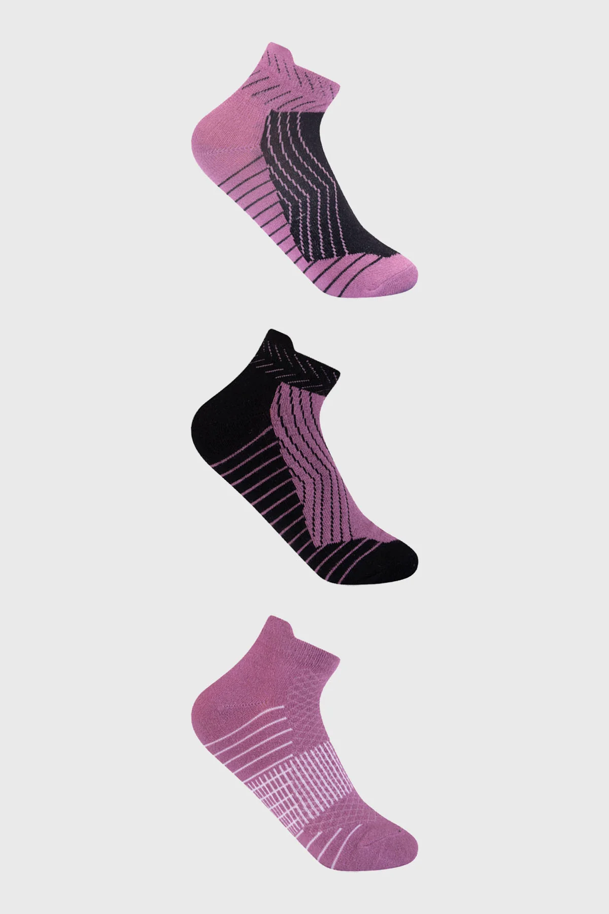 Calceta Deportiva Mujer Tripack Lila