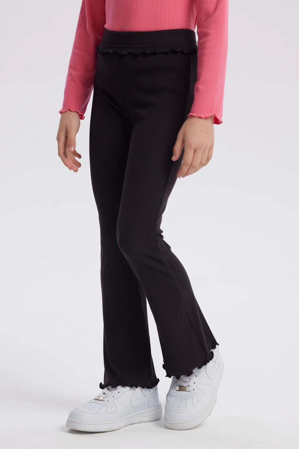Calza Niña Flare Rib Negro - Image 2