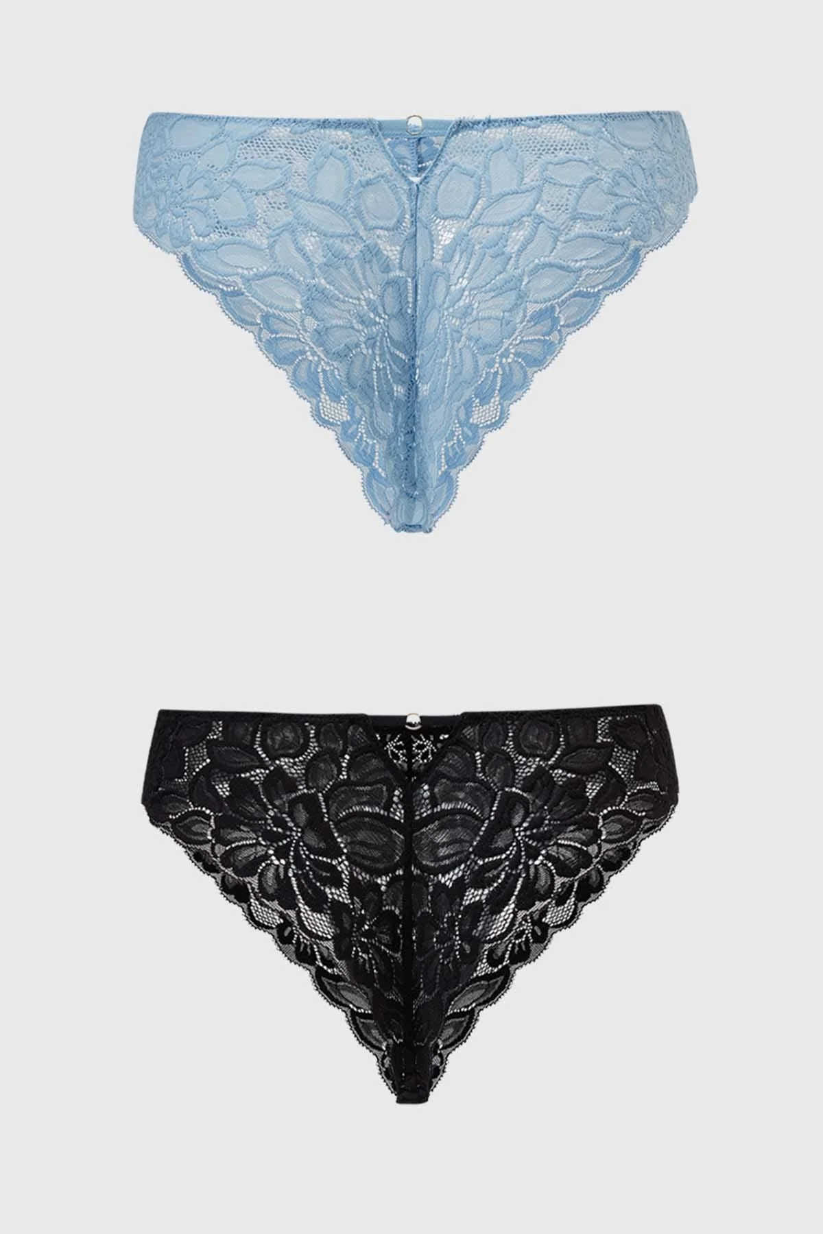Calzón Mujer Bipack Pantaleta Detalle Mesh Celeste - Image 2