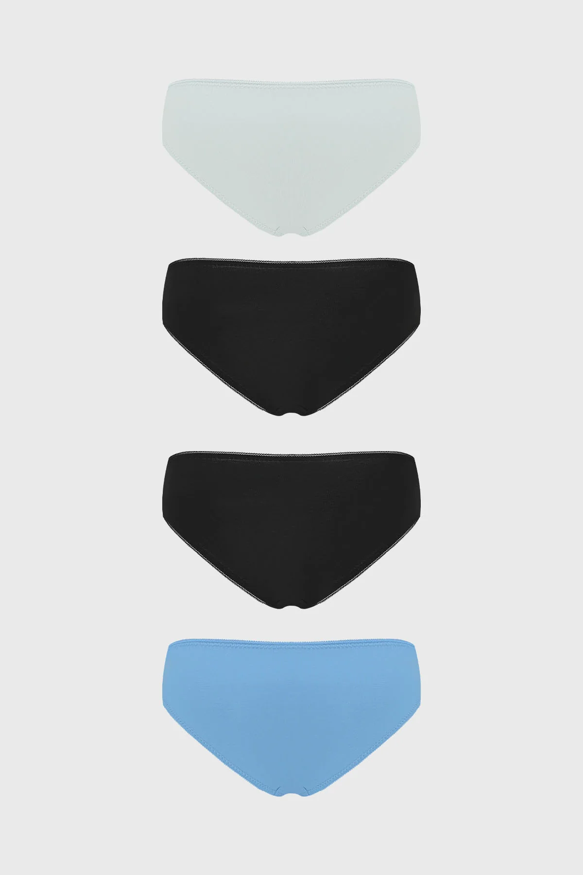 Calzón Mujer Pack4 Bikini Liso Azul Claro - Image 2