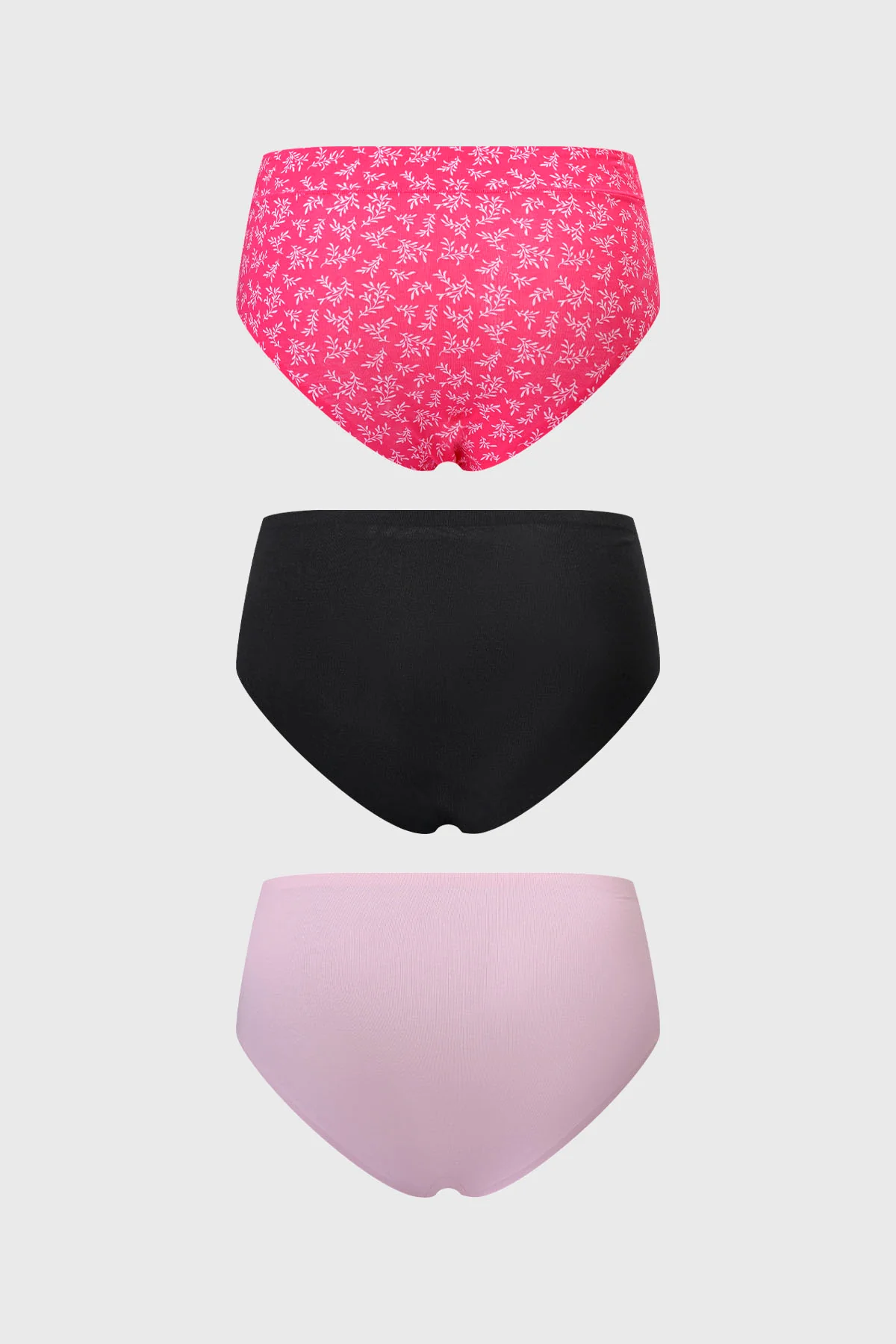Calzón Mujer Tiro Alto Tripack Algodón Fucsia - Image 2