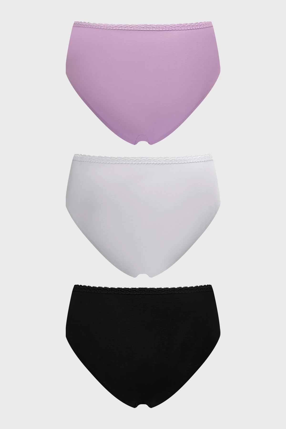 Calzón Mujer Tripack Pantaleta Detalle Encaje Lila - Image 2