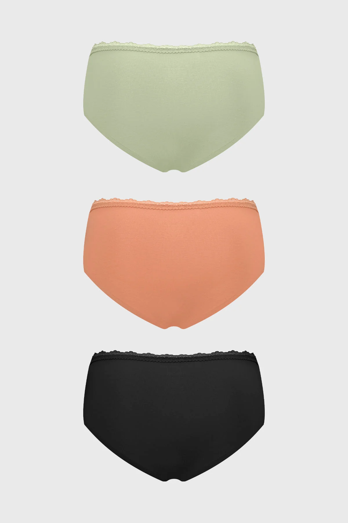 Calzón Mujer Tripack Pantaleta Detalle Encaje Menta - Image 2