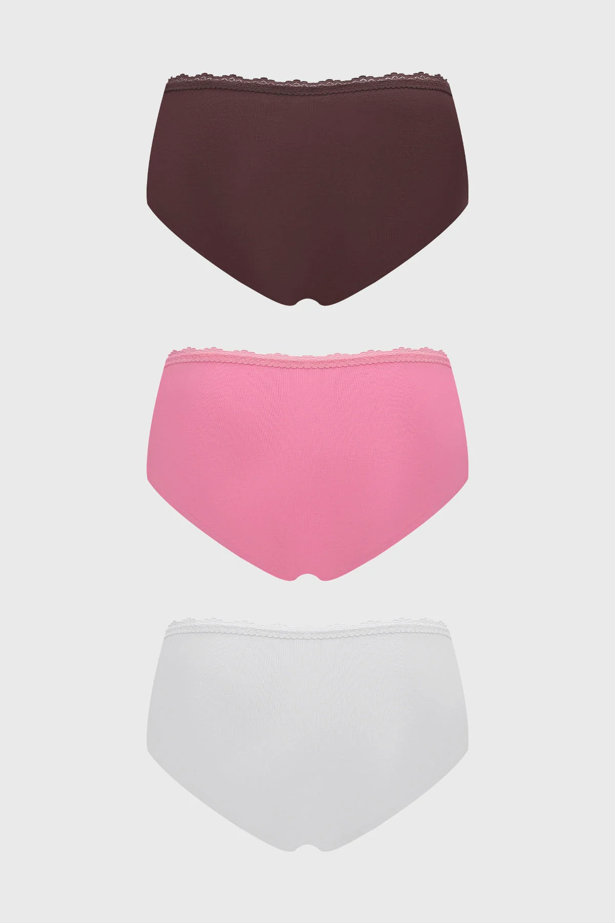 Calzón Mujer Tripack Pantaleta Detalle Encaje Rosado - Image 2