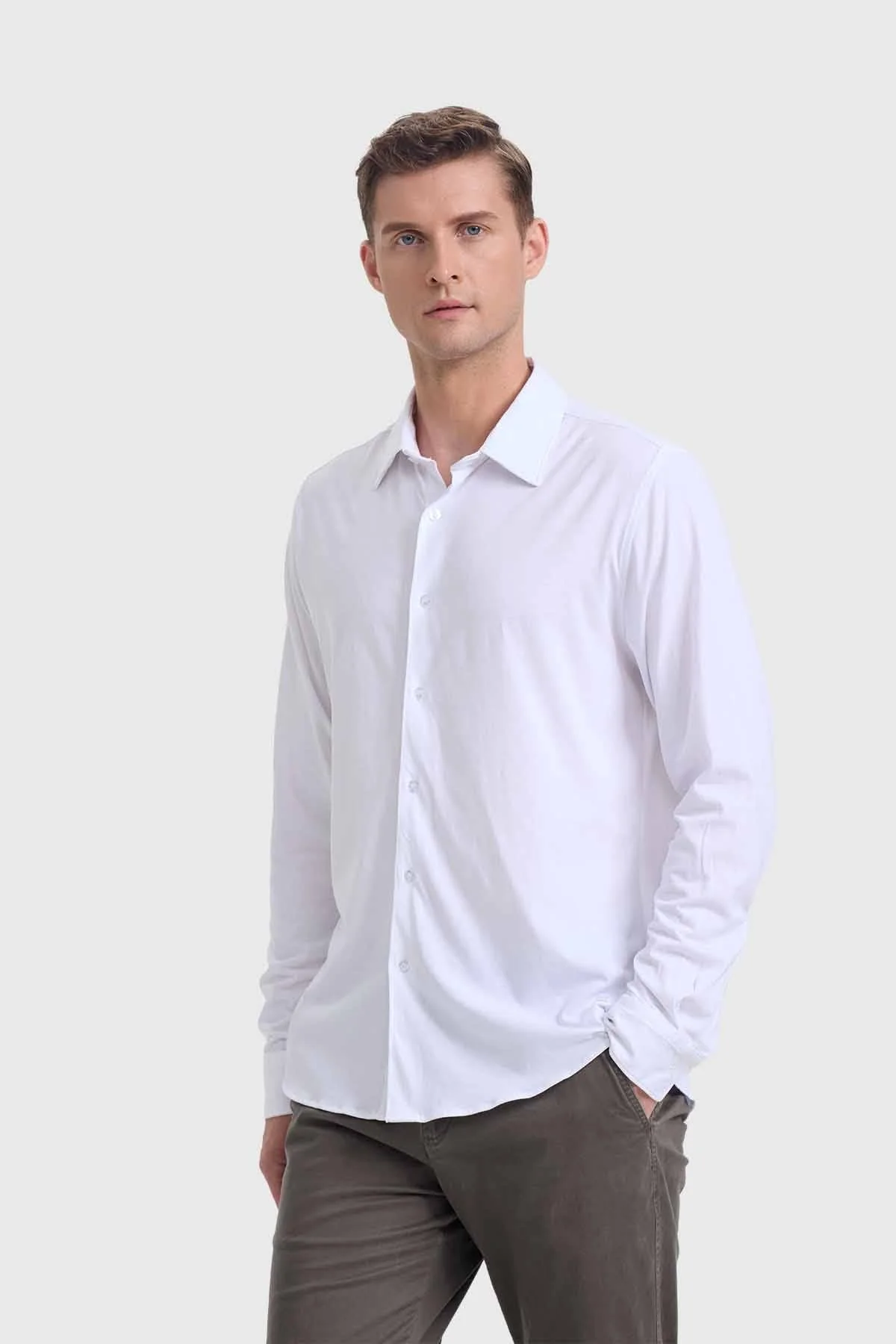 Camisa Hombre Acabado Mercerizado Blanco - Image 2