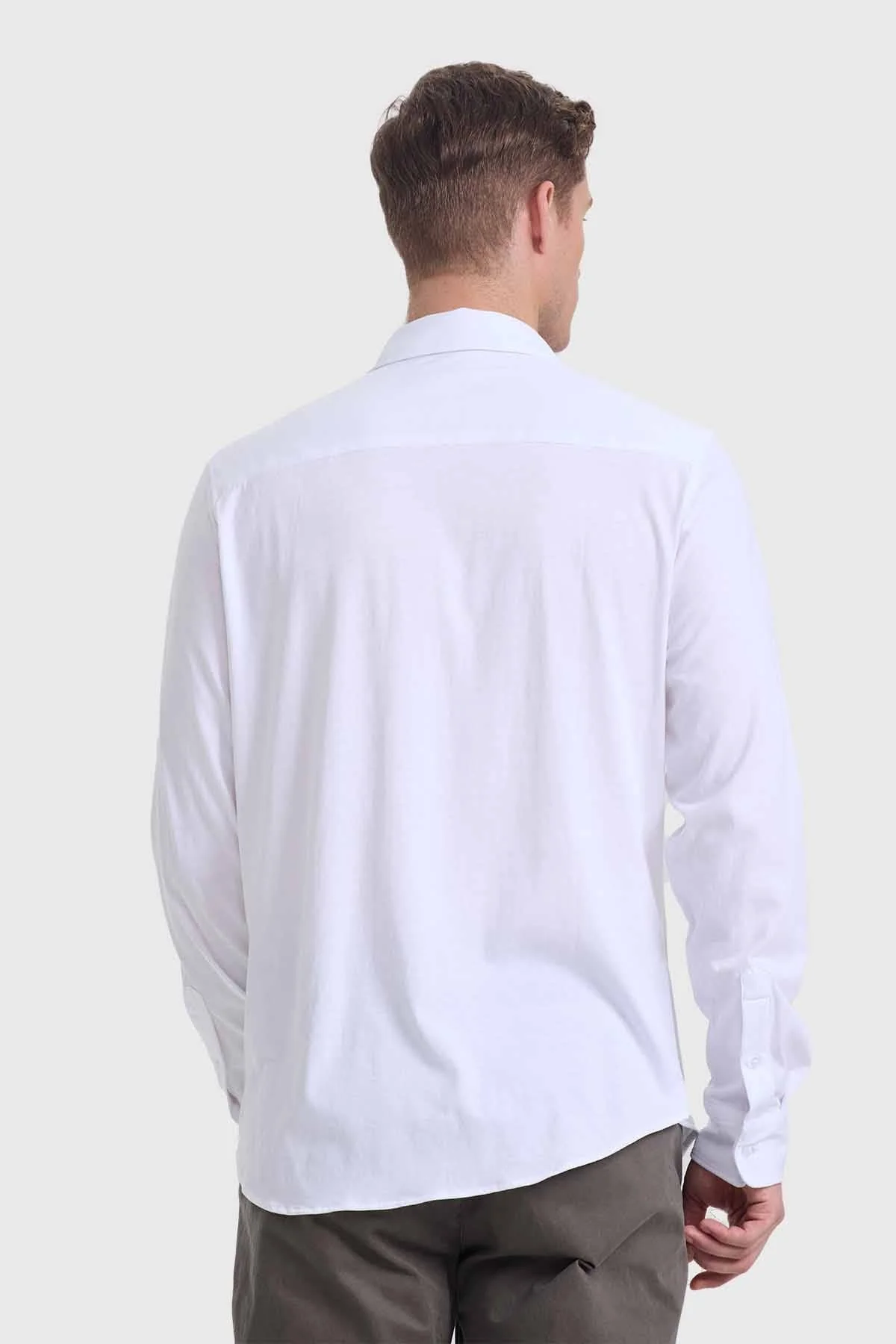Camisa Hombre Acabado Mercerizado Blanco - Image 3