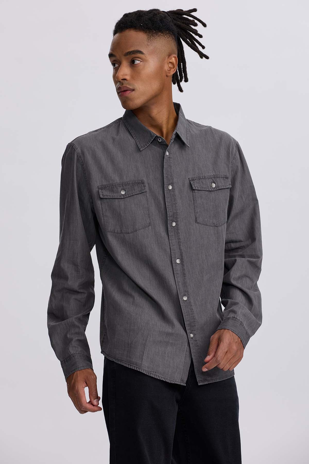 Camisa Hombre Clásica Dallas Gris - Image 2