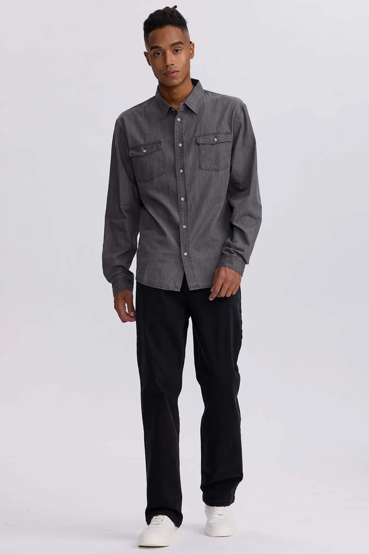 Camisa Hombre Clásica Dallas Gris - Image 4