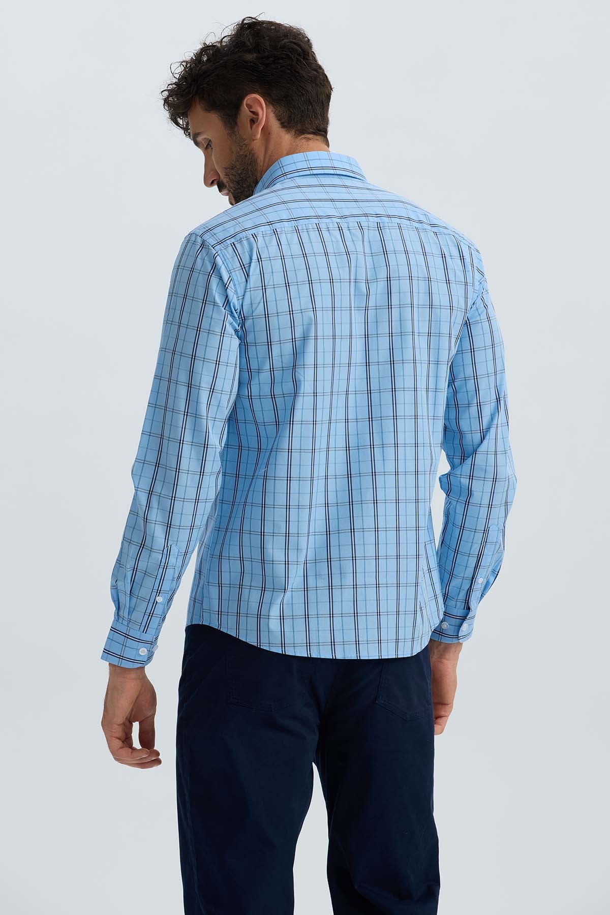 Camisa Hombre Cuadros Azul - Image 3