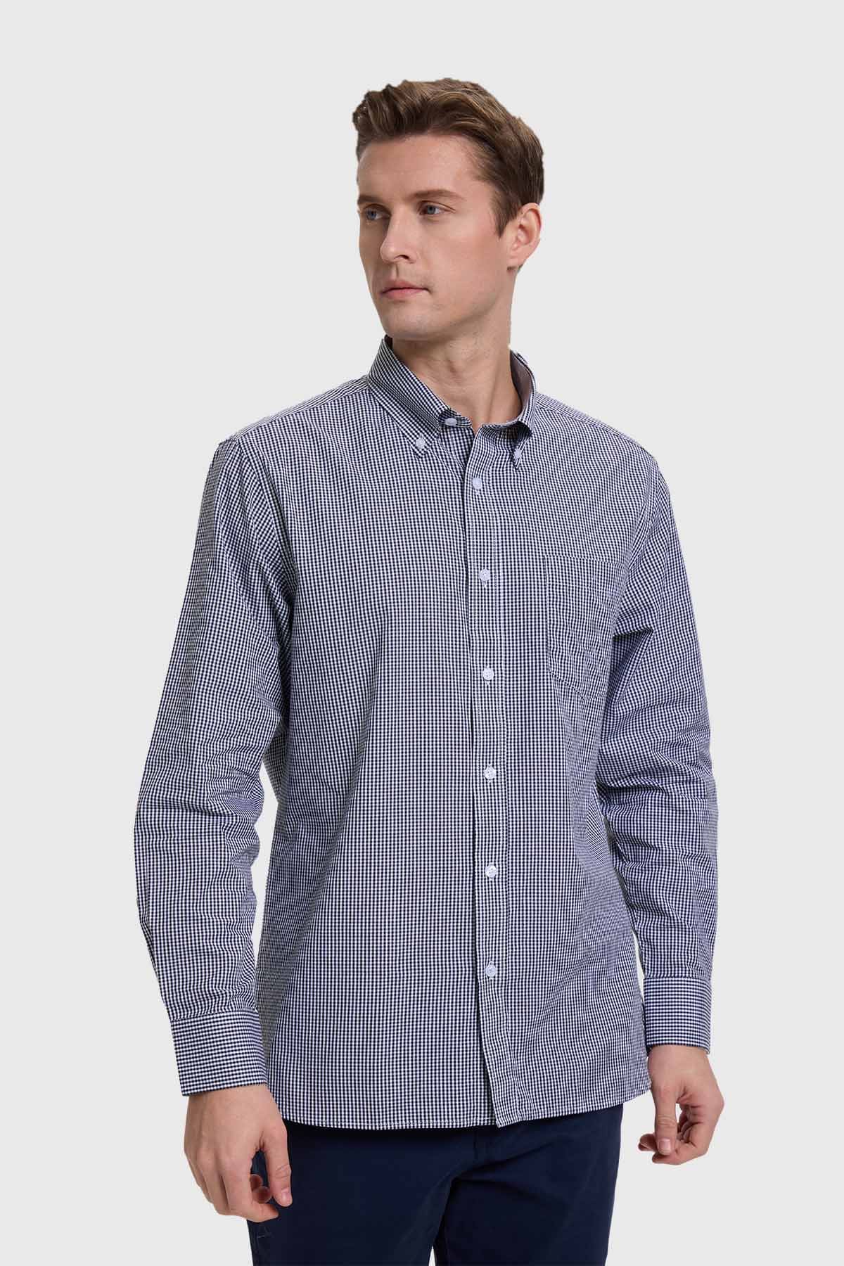 Camisa Hombre Cuadros Negro - Image 2