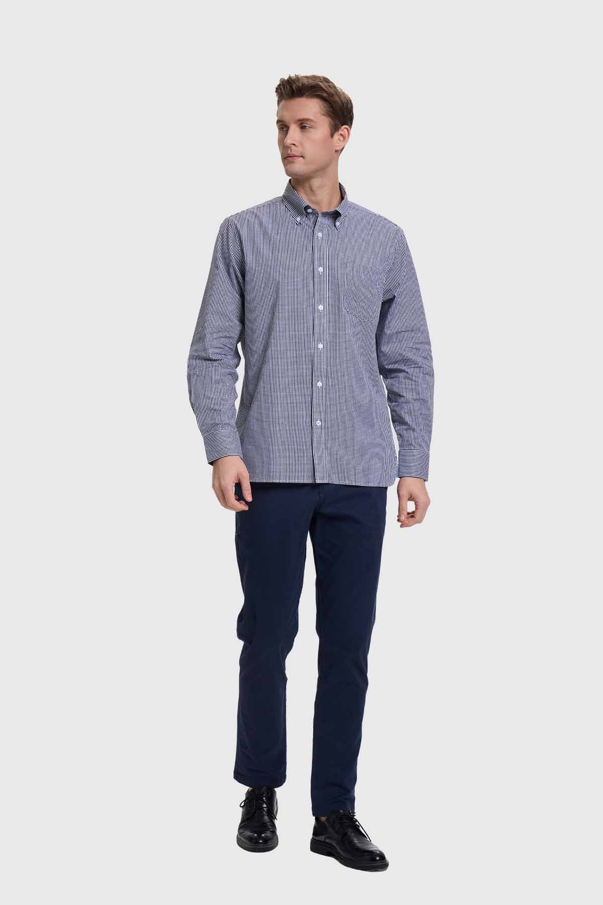 Camisa Hombre Cuadros Negro - Image 4