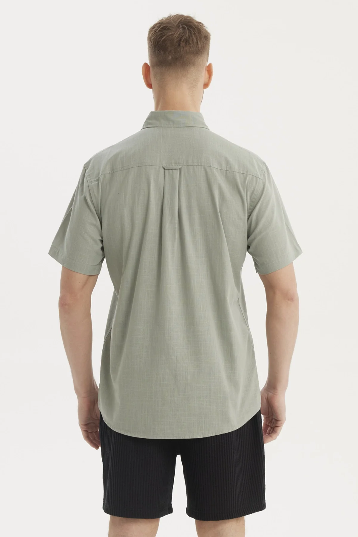 Camisa Hombre Cuello Camisero Verde Claro - Image 3