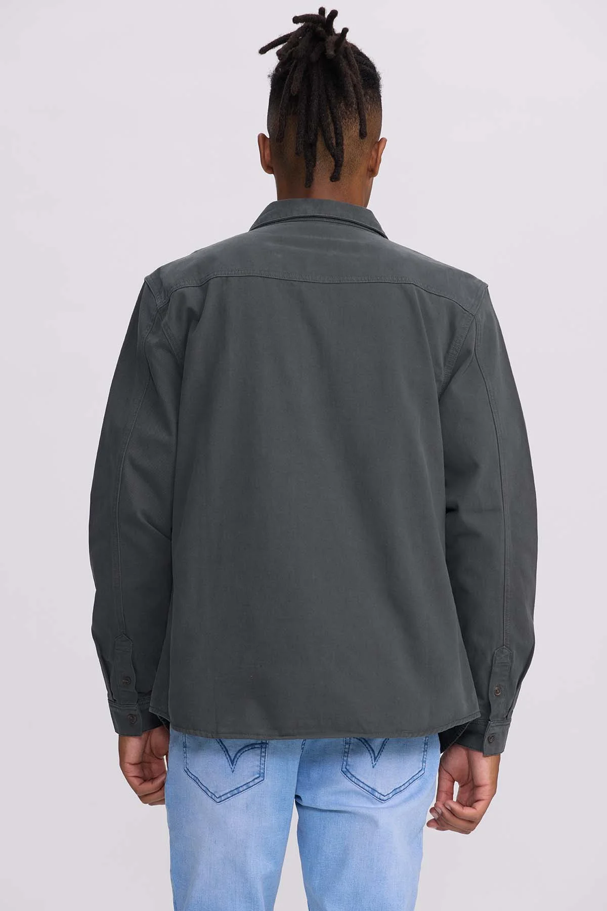 Camisa Hombre Denim Color Verde Militar - Image 3