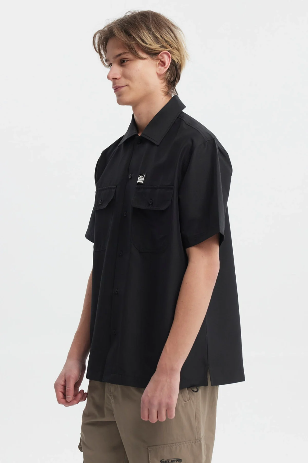 Camisa Hombre Doble Bolsillo Negro - Image 2
