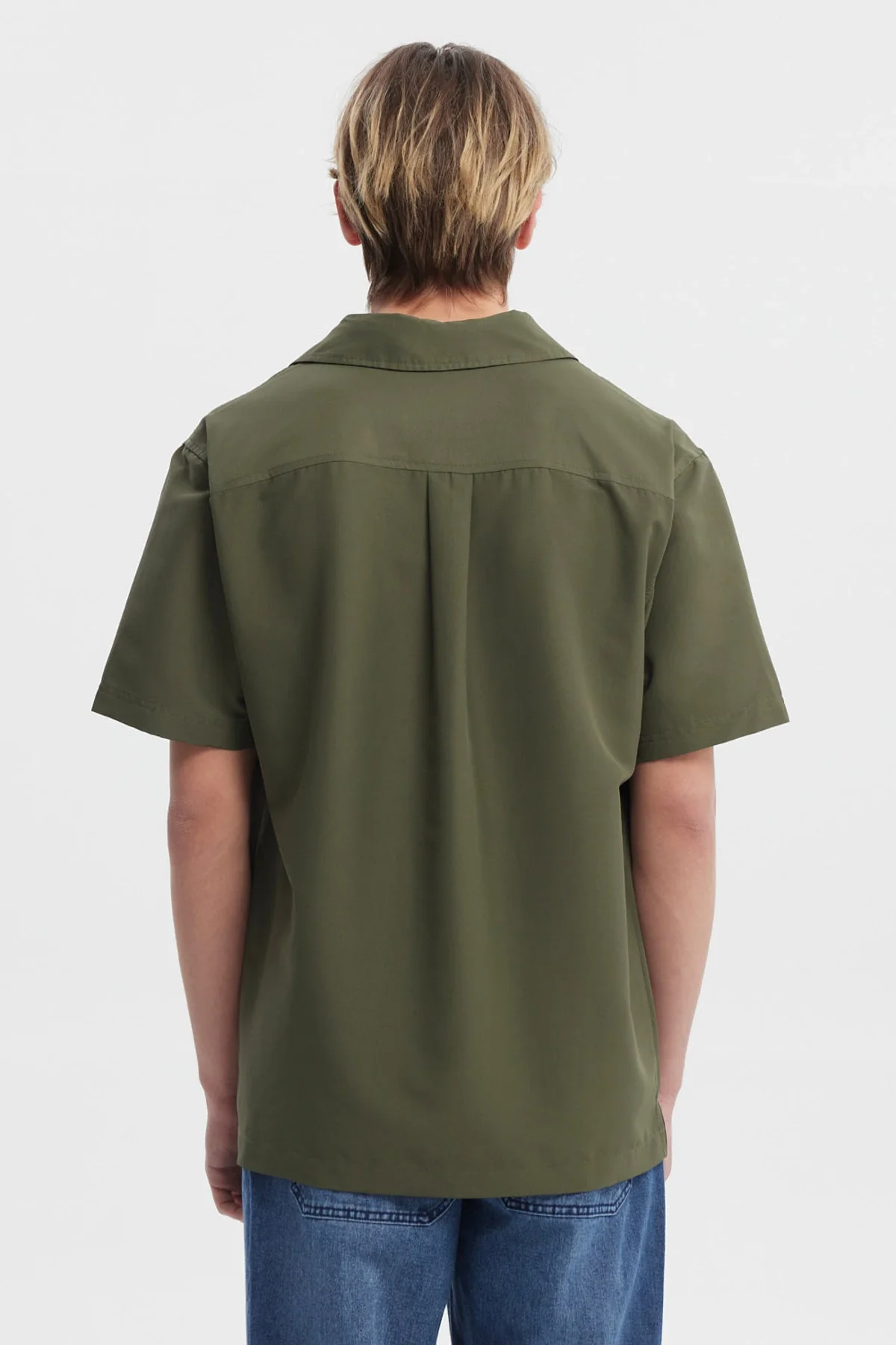Camisa Hombre Doble Bolsillo Verde Militar - Image 3