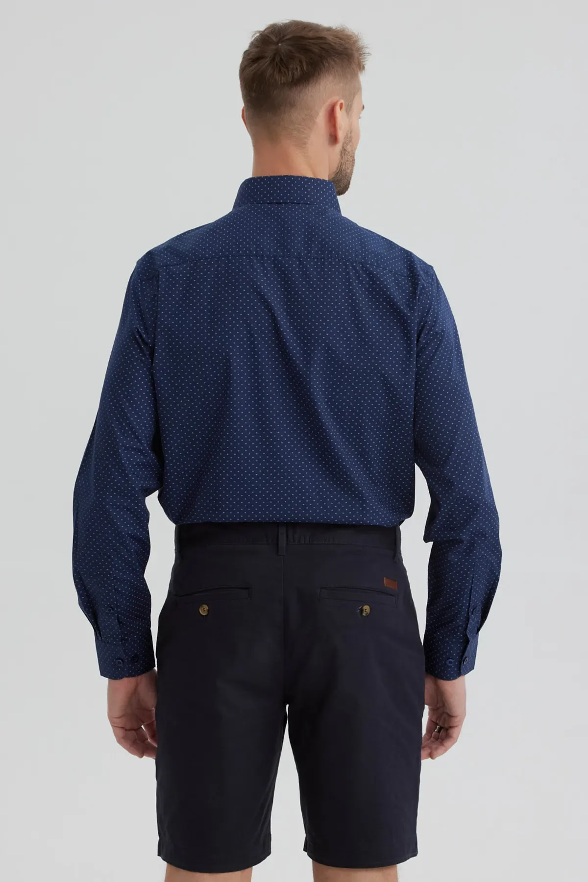 Camisa Hombre Fantasía Azul Marino - Image 3