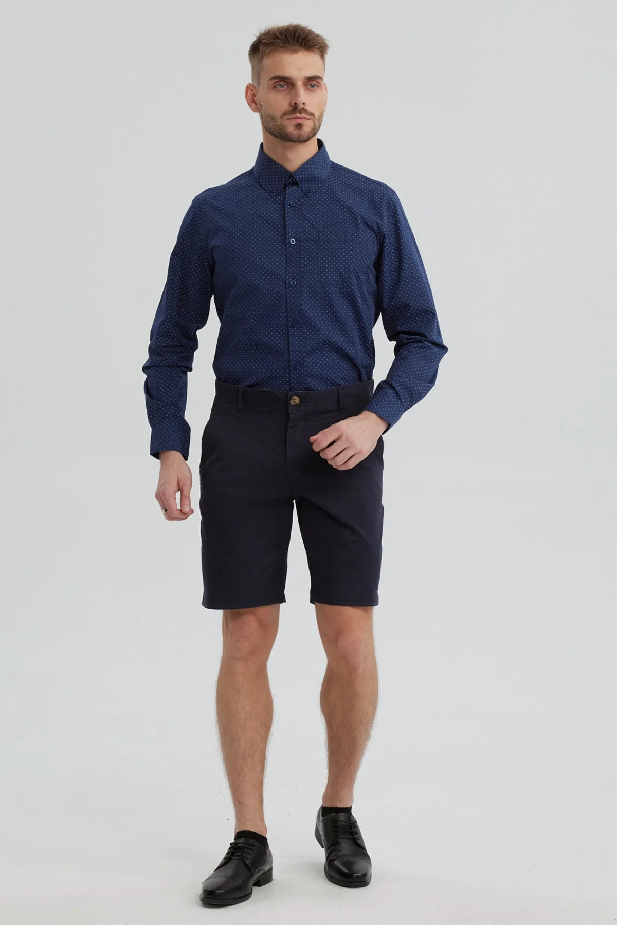 Camisa Hombre Fantasía Azul Marino - Image 4