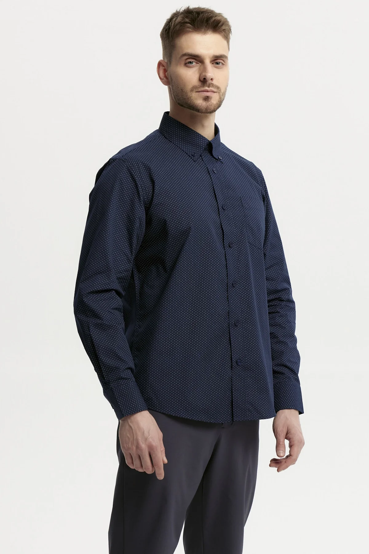Camisa Hombre Fantasía Azul Marino - Image 2