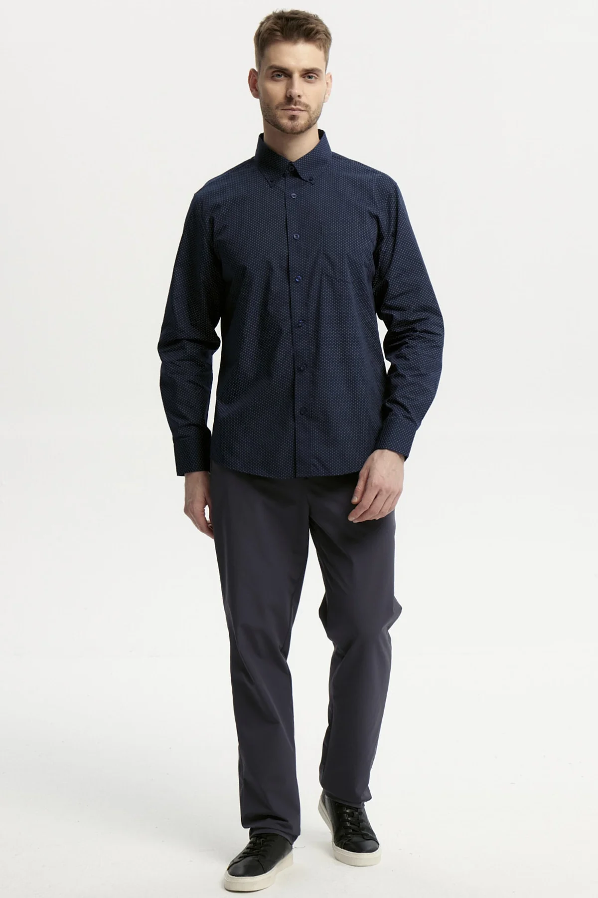 Camisa Hombre Fantasía Azul Marino - Image 4
