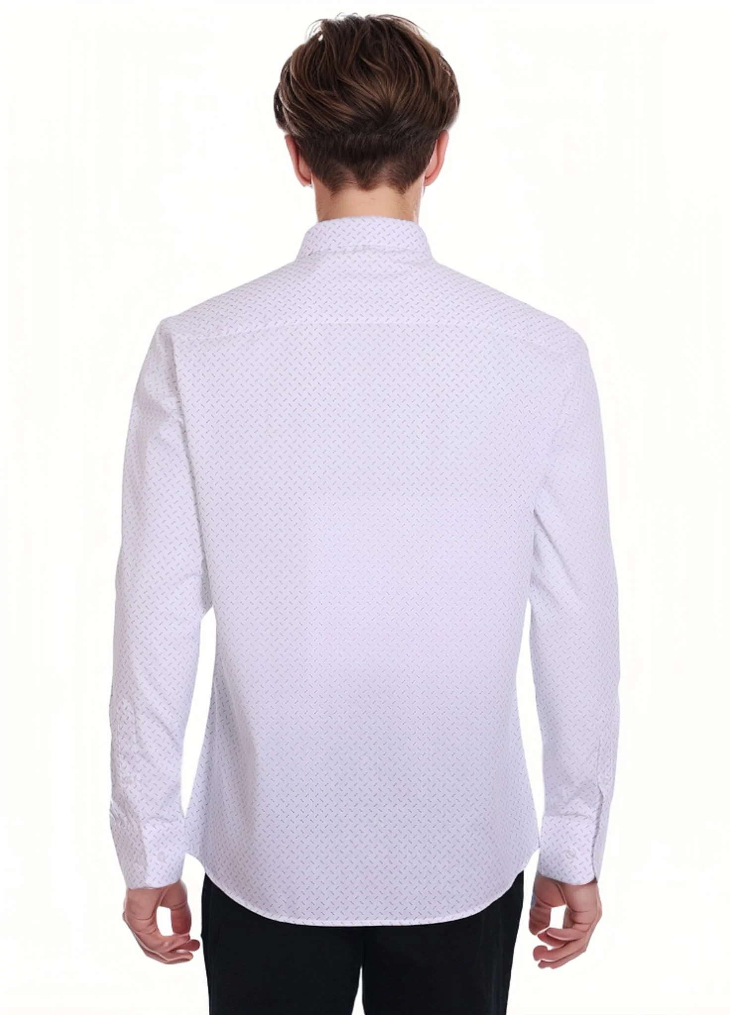 Camisa Hombre Fantasía Blanco/ Celeste - Image 2