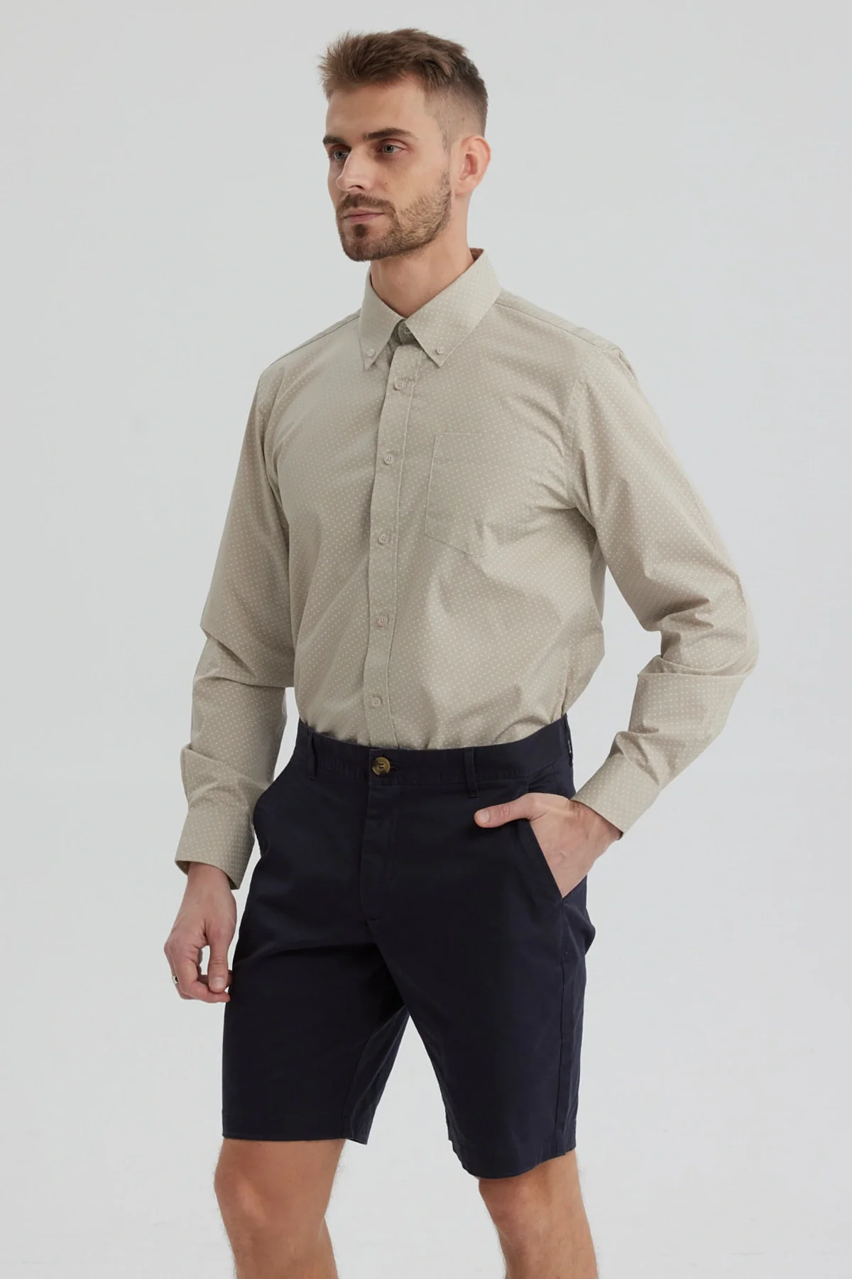 Camisa Hombre Fantasía Gris - Image 2