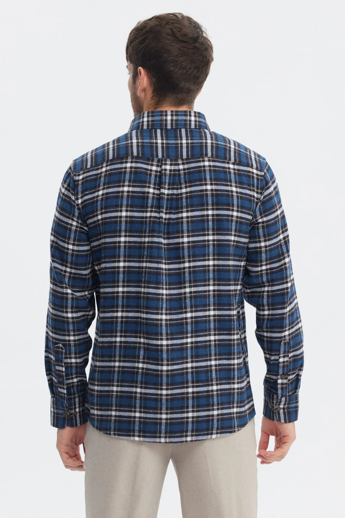 Camisa Hombre Franela Básica Azul - Image 3