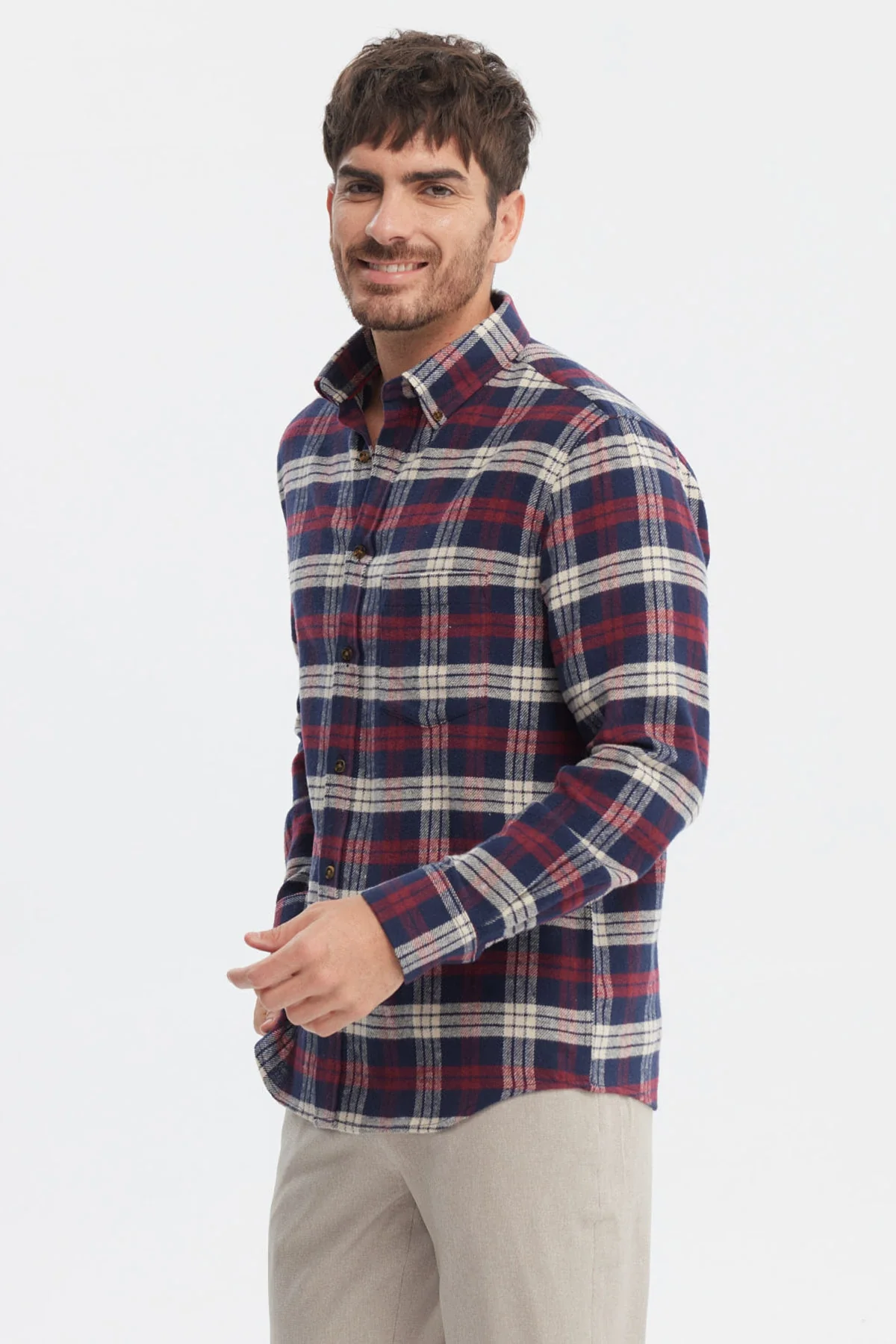 Camisa Hombre Franela Básica Damasco - Image 2