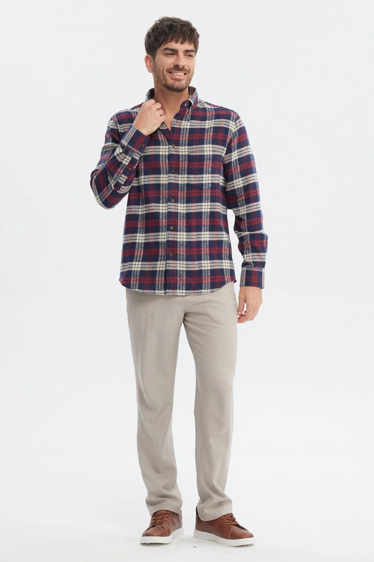 Camisa Hombre Franela Básica Damasco - Image 4
