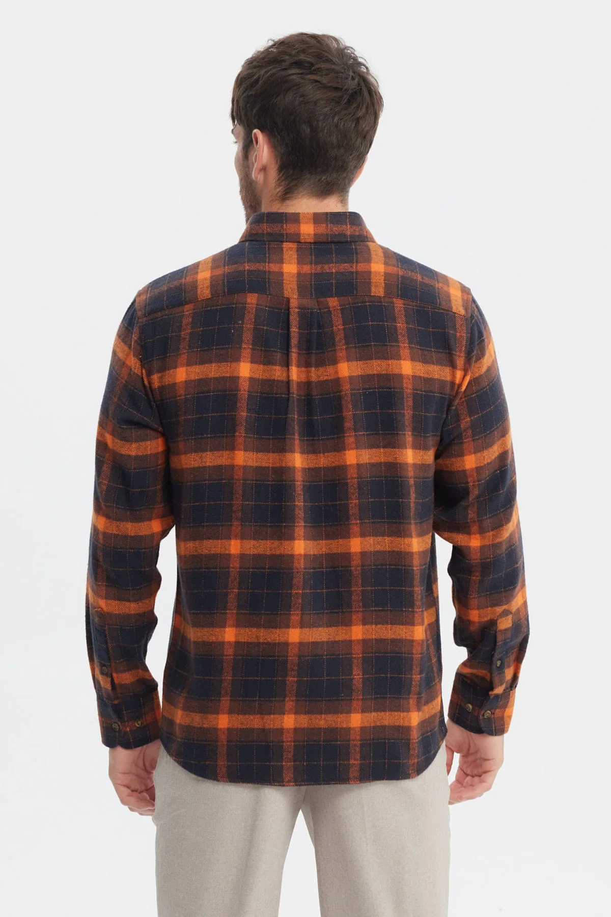 Camisa Hombre Franela Básica Naranjo - Image 3