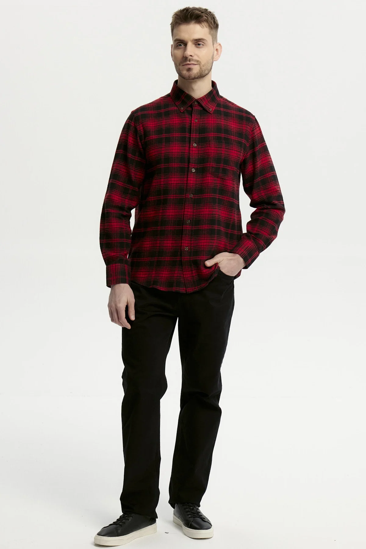 Camisa Hombre Franela Básica Rojo - Image 4