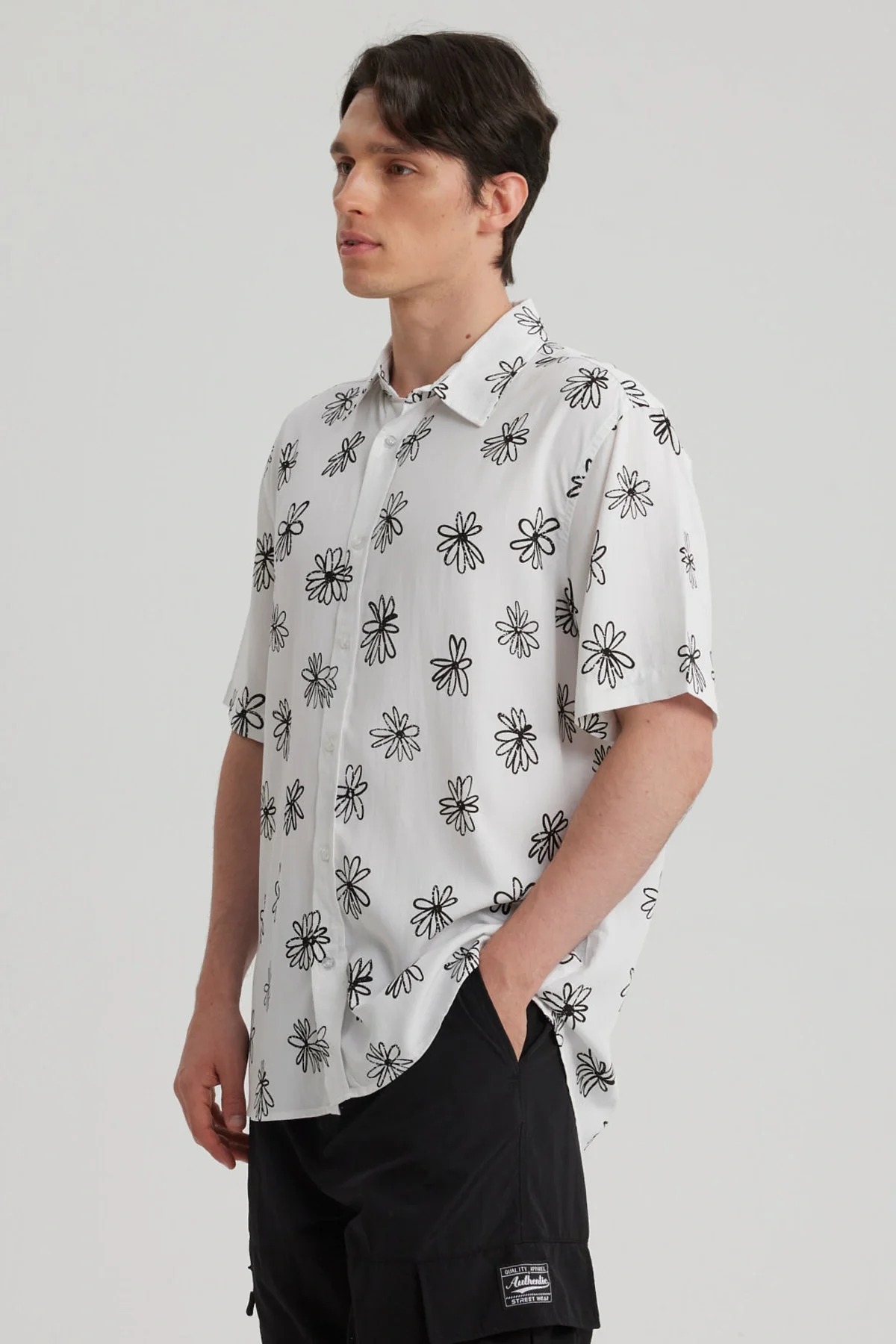 Camisa Hombre Full Print Blanco - Image 3