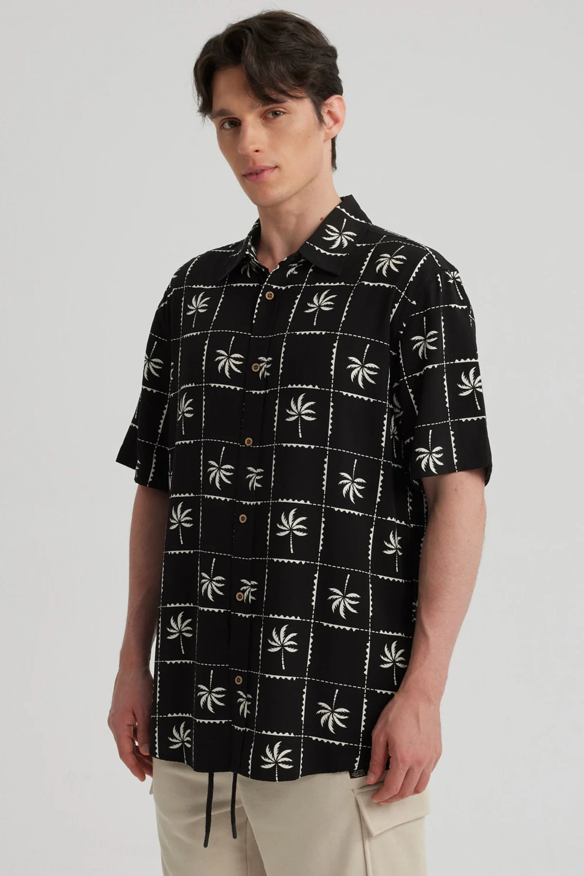 Camisa Hombre Full Print Negro - Image 2