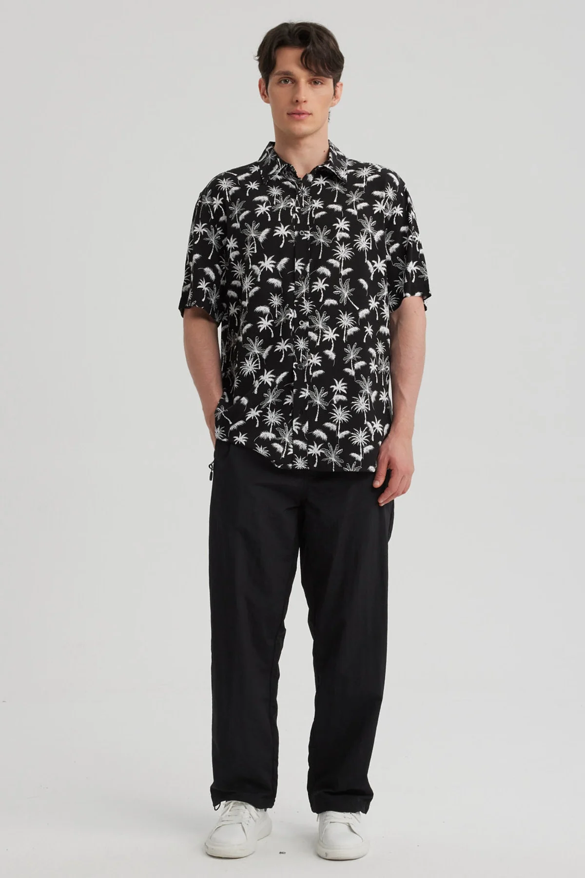 Camisa Hombre Full Print Negro - Image 4