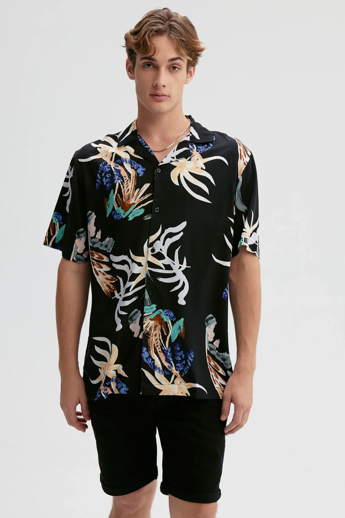 Camisa Hombre Full Print Negro - Image 2