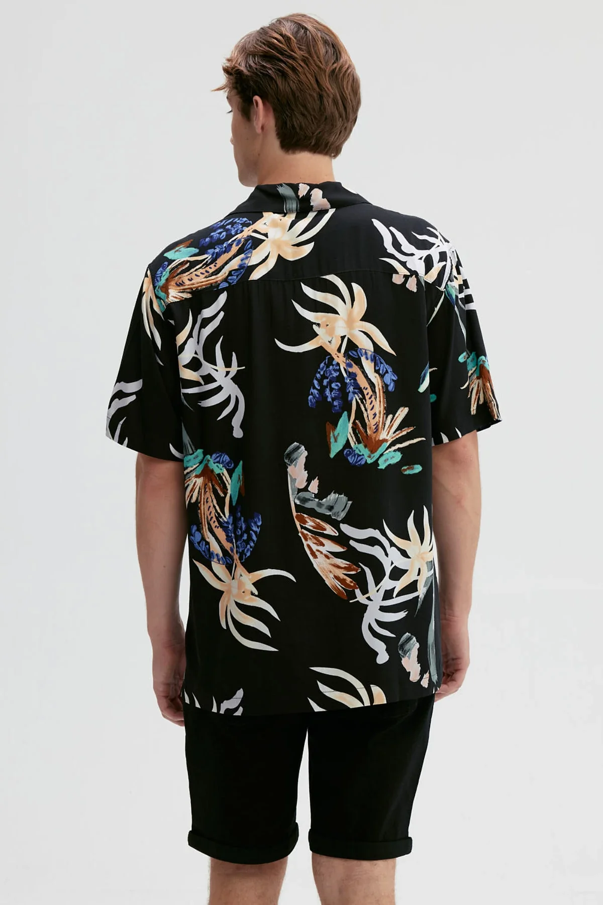 Camisa Hombre Full Print Negro - Image 3
