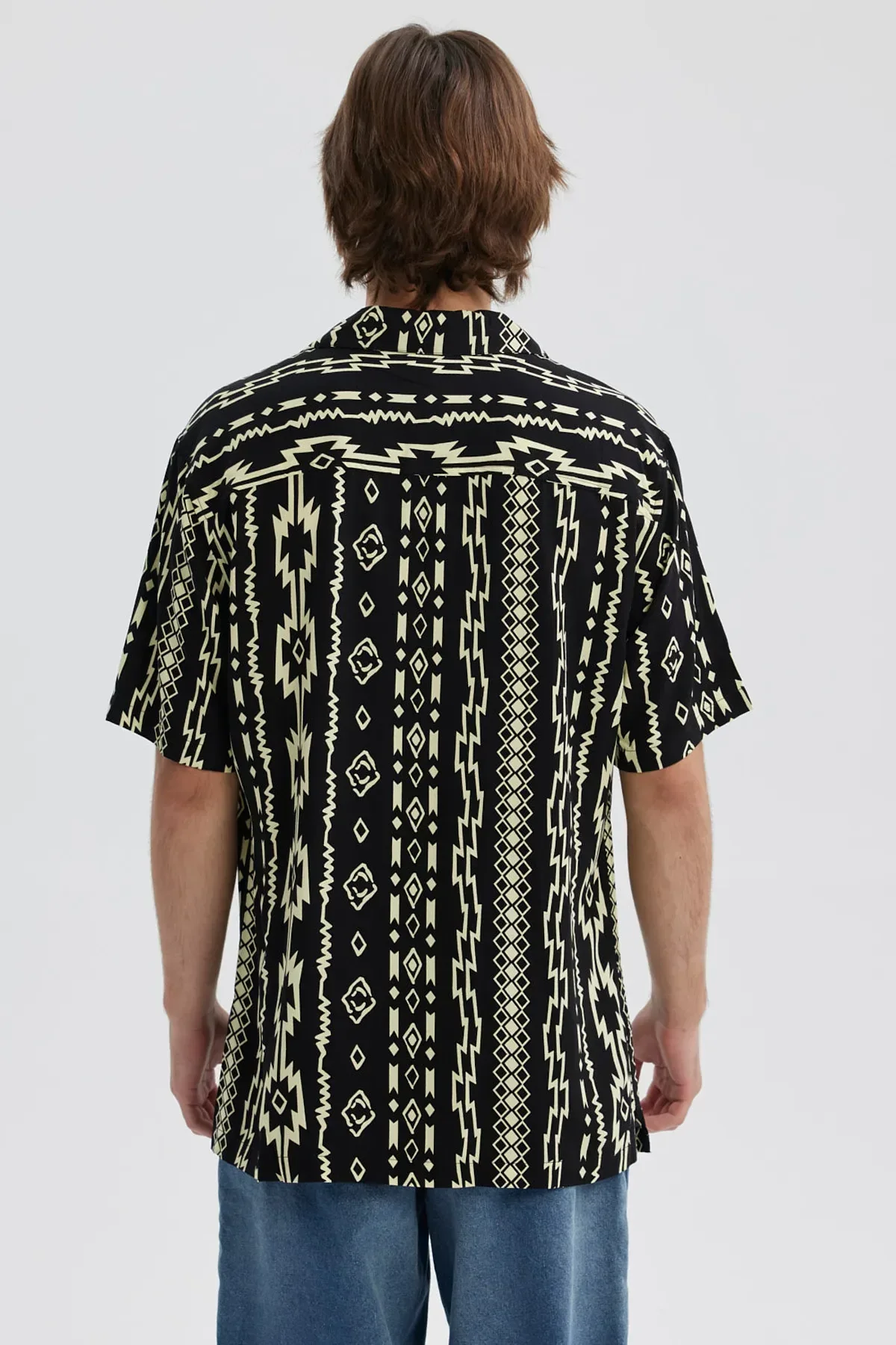 Camisa Hombre Full Print Negro - Image 3