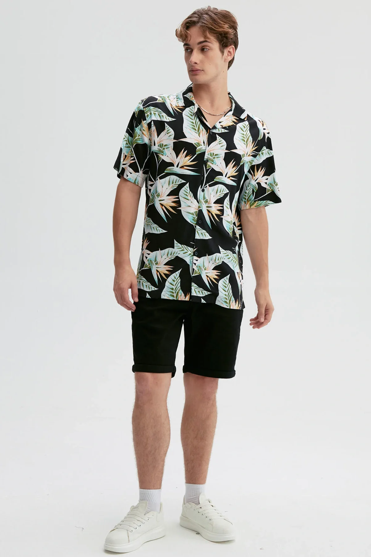 Camisa Hombre Full Print Verde - Image 4