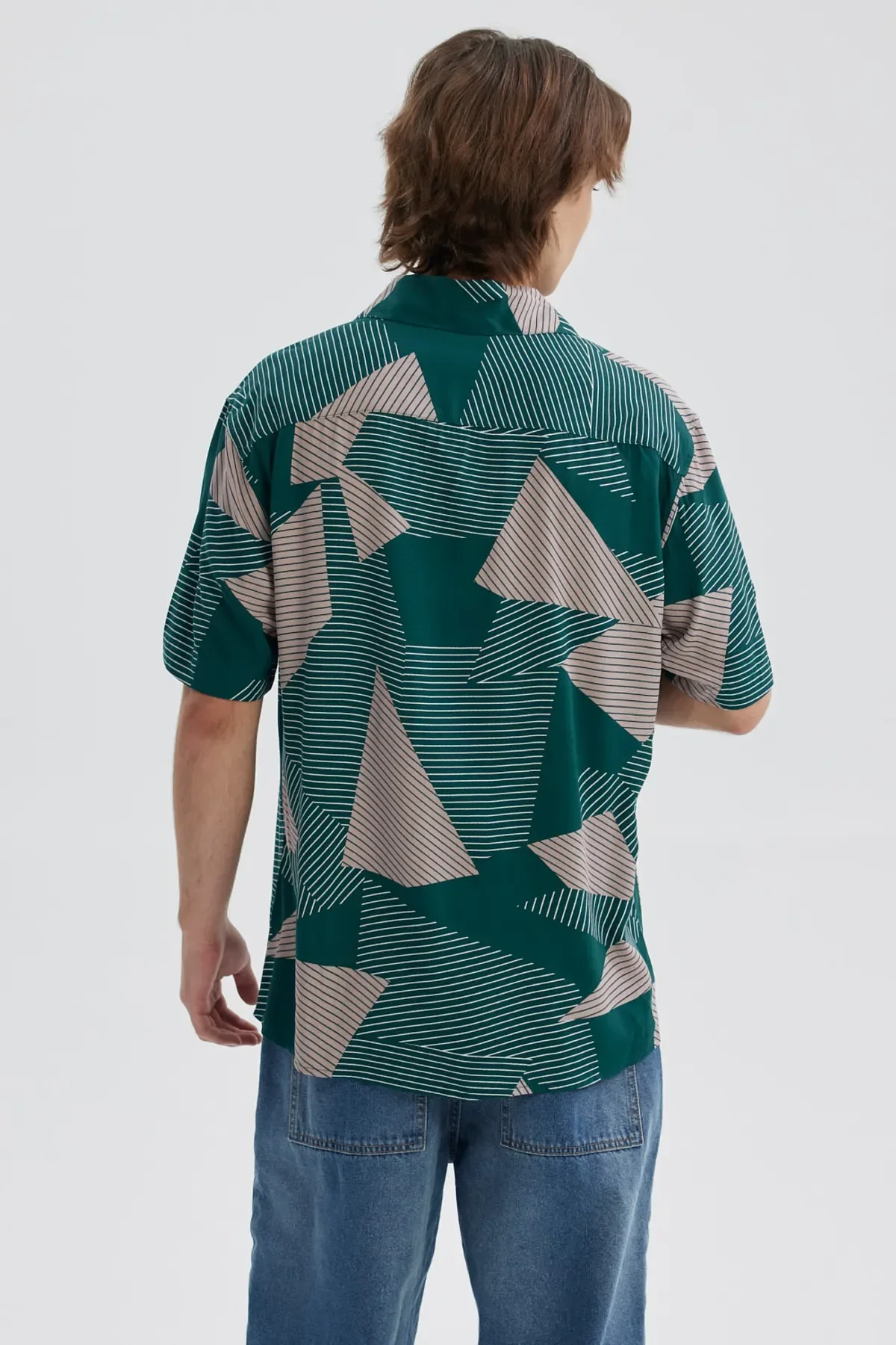 Camisa Hombre Full Print Verde - Image 3