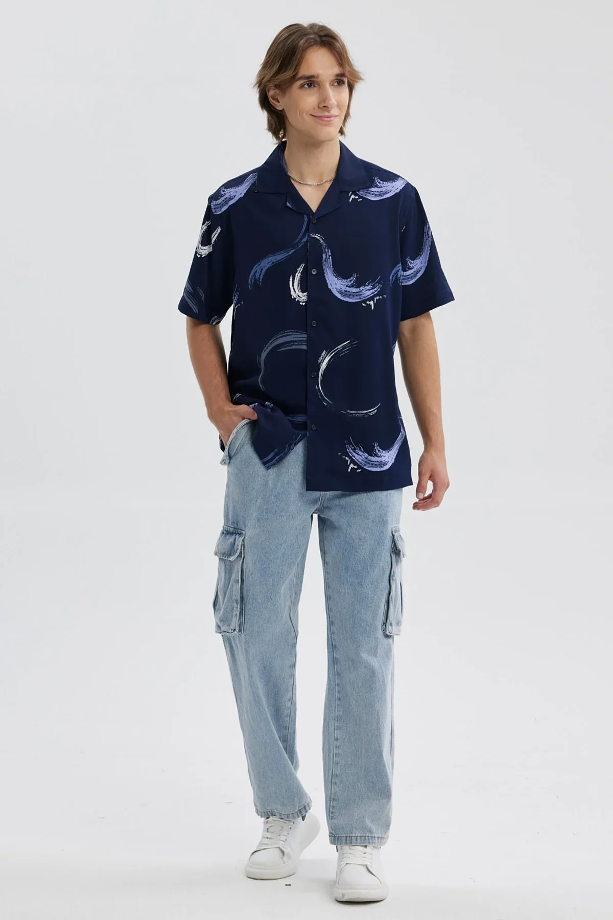 Camisa Hombre Full Rapport Azul Oscuro - Image 4