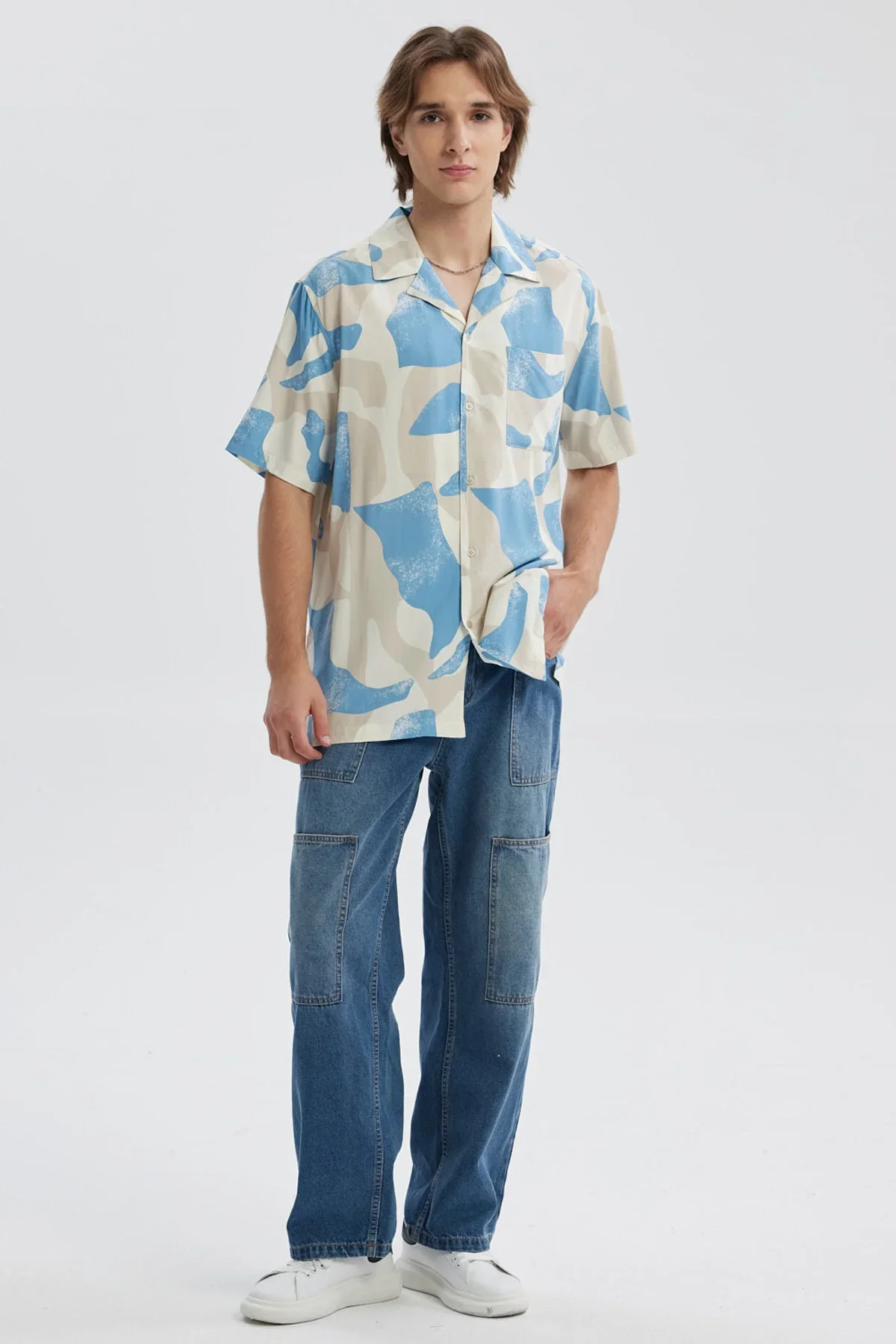 Camisa Hombre Full Rapport Celeste - Image 4