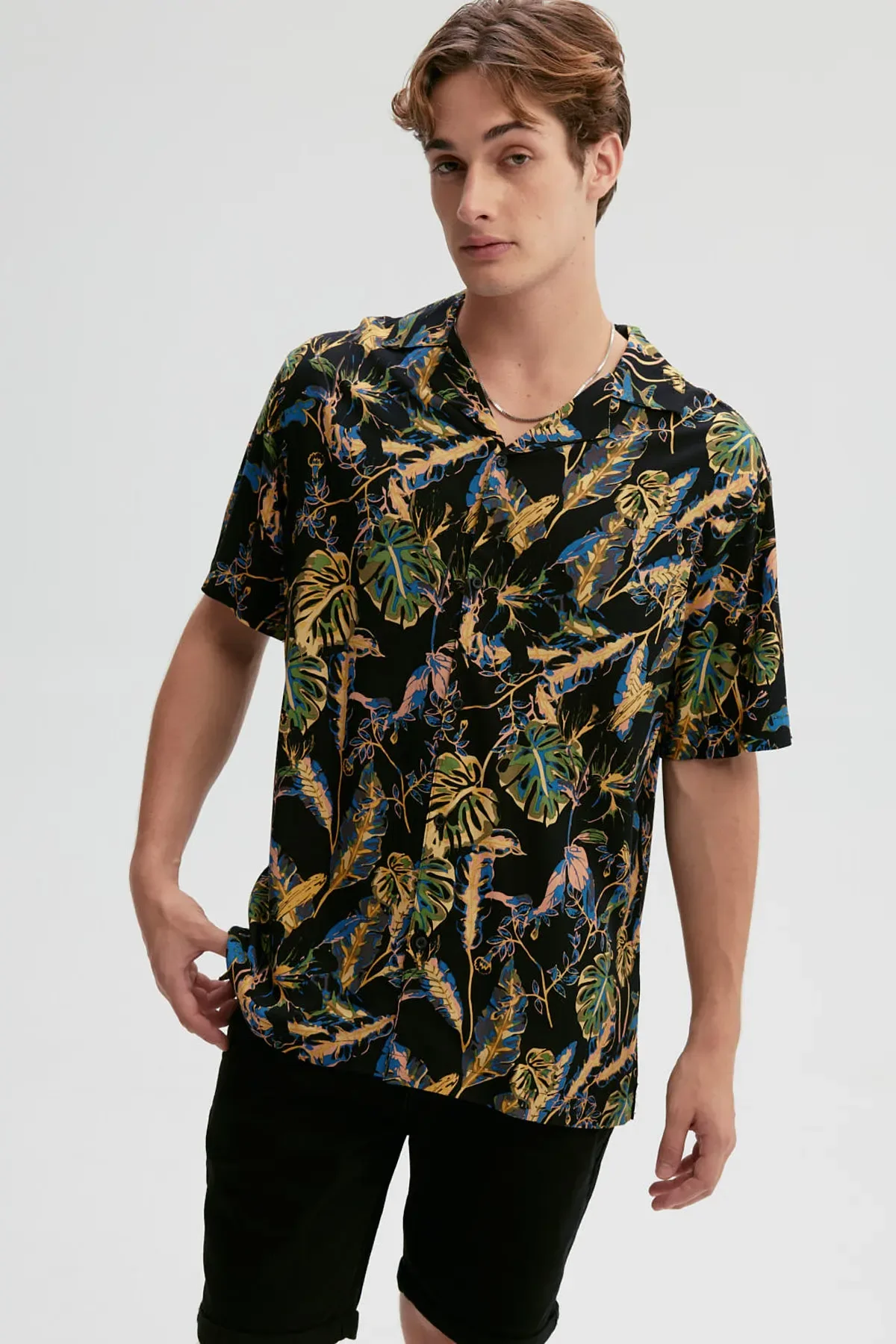 Camisa Hombre Guayabera Full Rapport Negro - Image 2