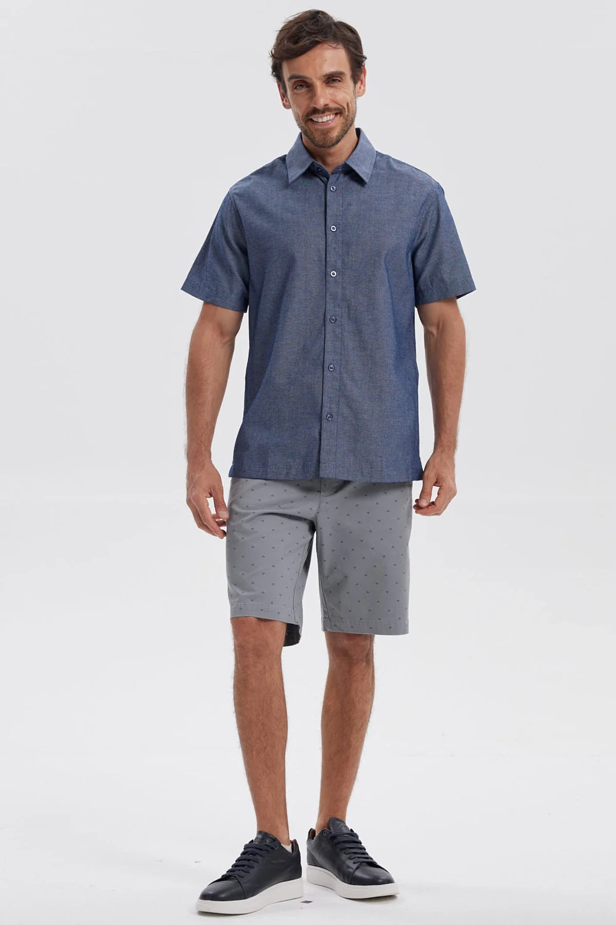 Camisa Hombre Lisa Azul Denim - Image 4