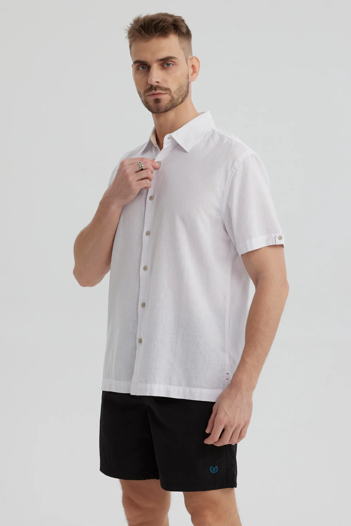 Camisa Hombre Lisa Blanco - Image 2