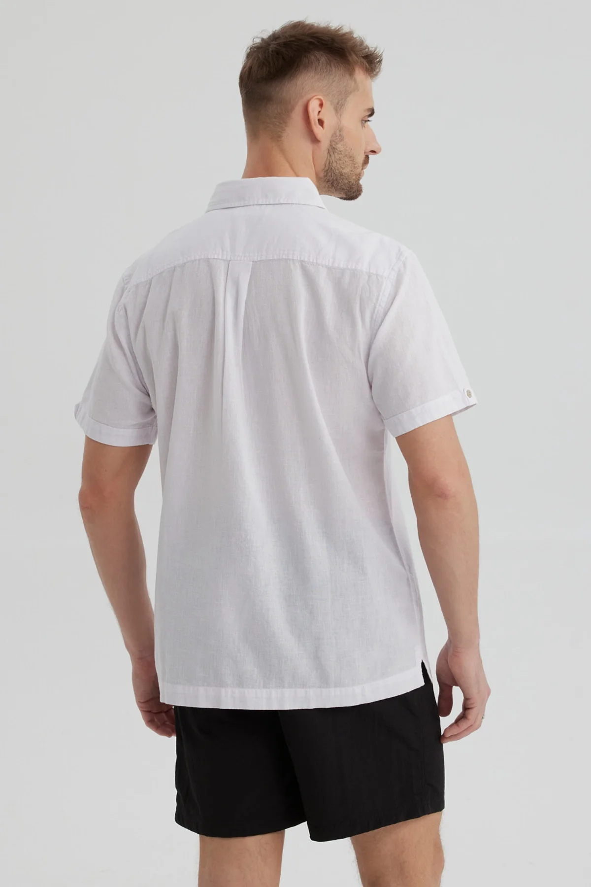 Camisa Hombre Lisa Blanco - Image 3