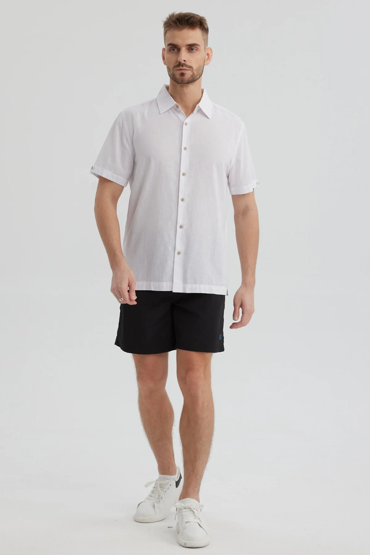 Camisa Hombre Lisa Blanco - Image 4
