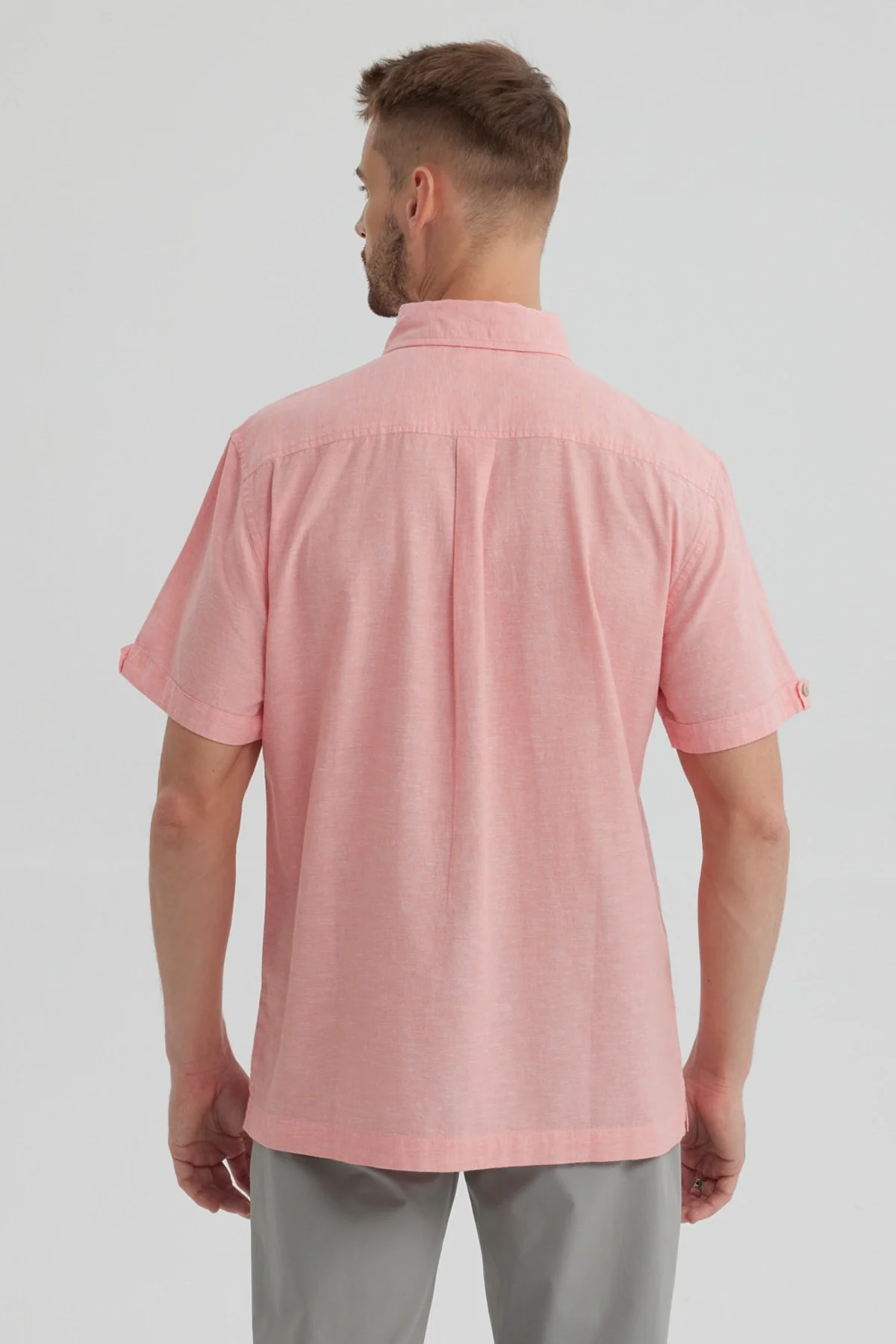 Camisa Hombre Lisa Rosado - Image 3