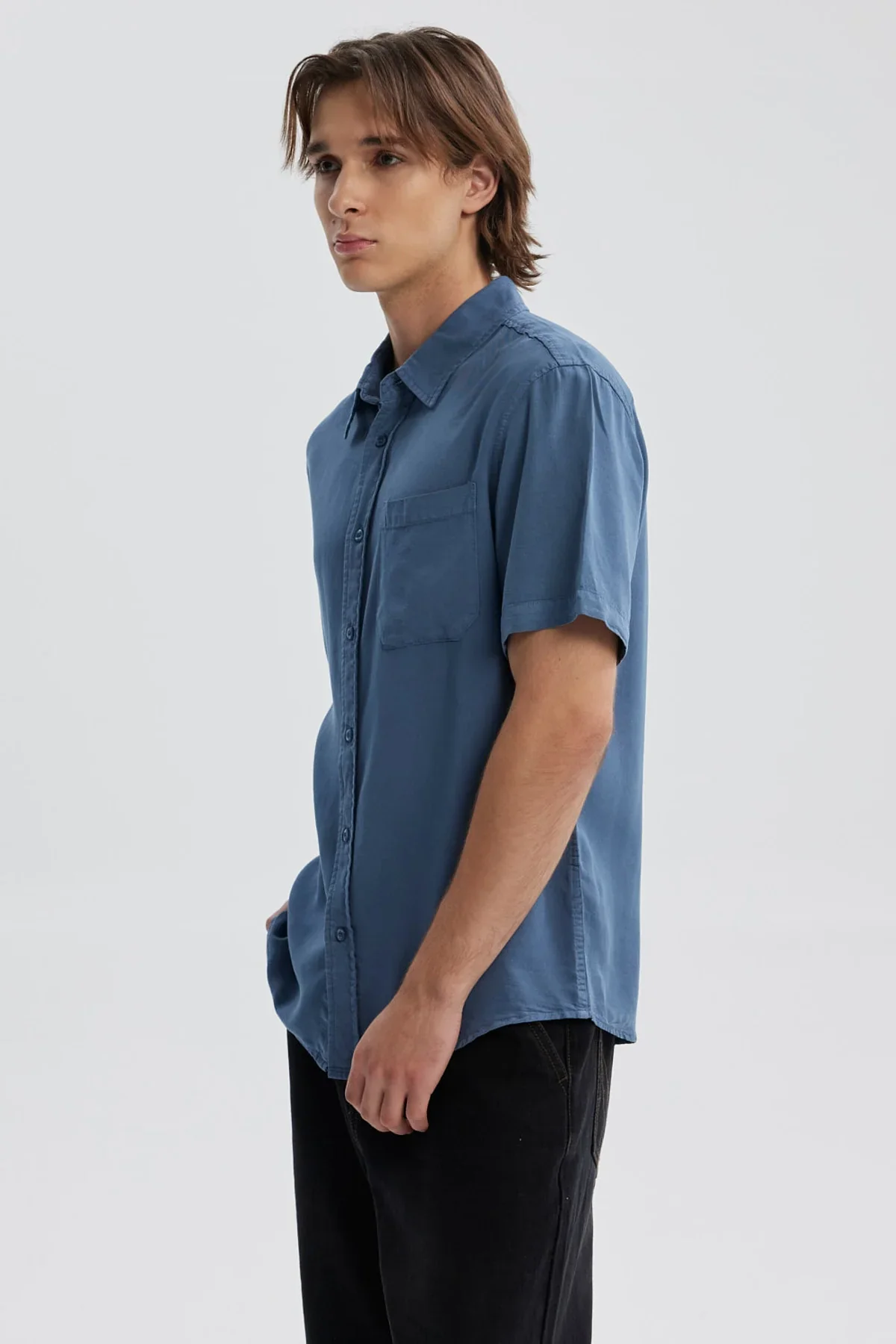 Camisa Hombre Lyocell Azul - Image 2