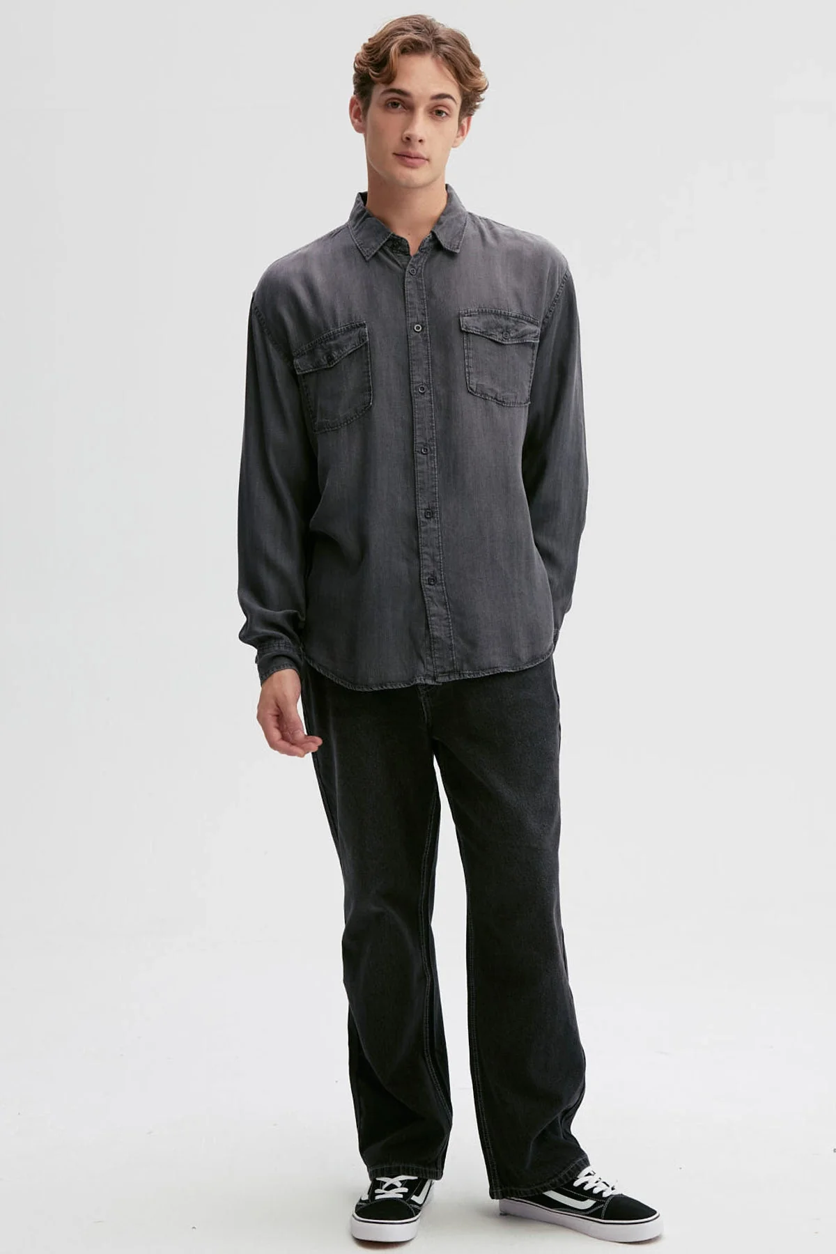 Camisa Hombre Lyocell Gris - Image 4