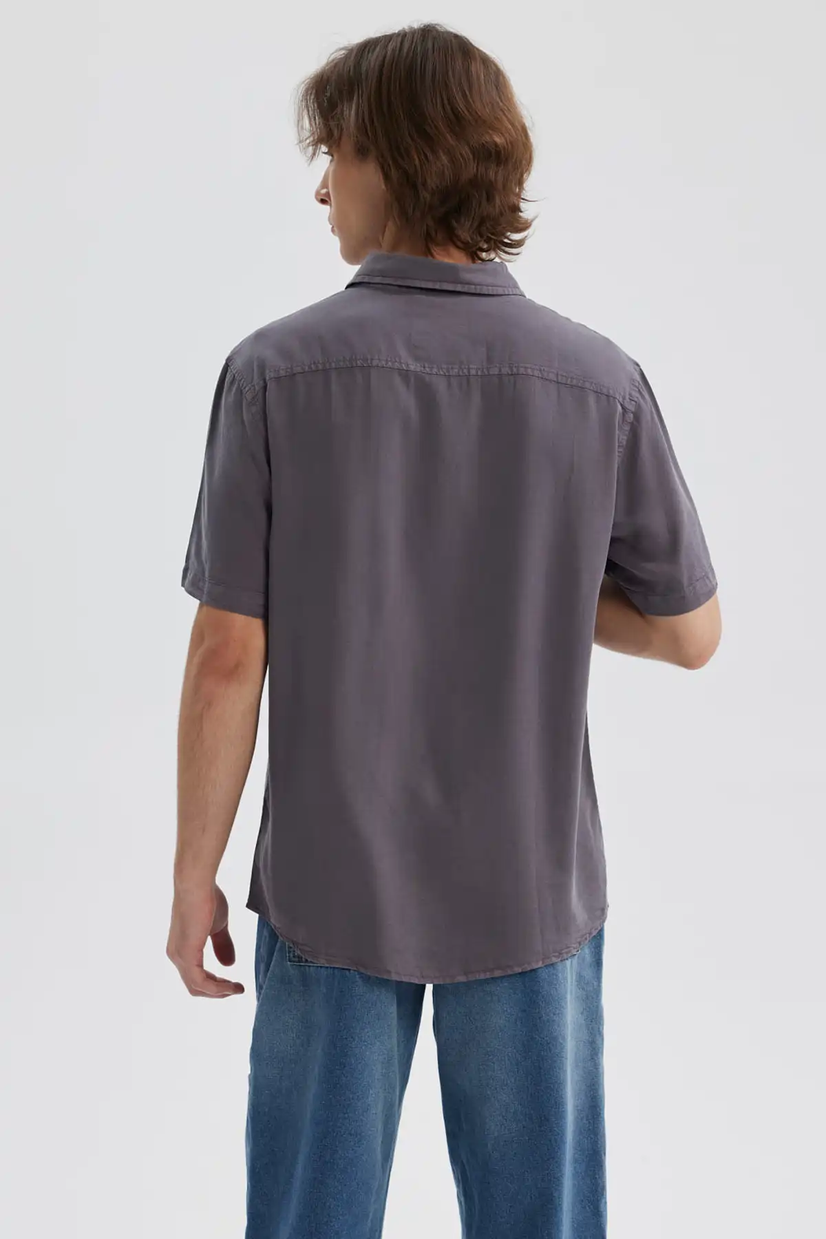 Camisa Hombre Lyocell Gris Oscuro - Image 3